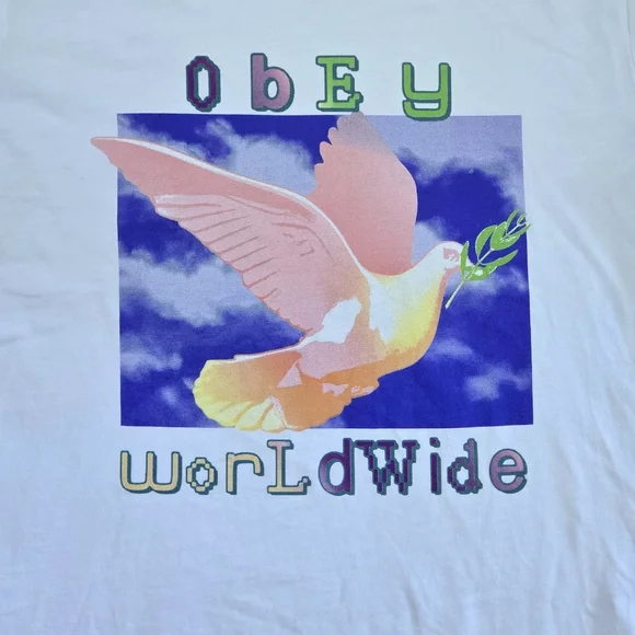 Obey Worldwide🌐 Peace✌️ Dove🕊 Graphic Tee👕 - NWT - Picture 11 of 15
